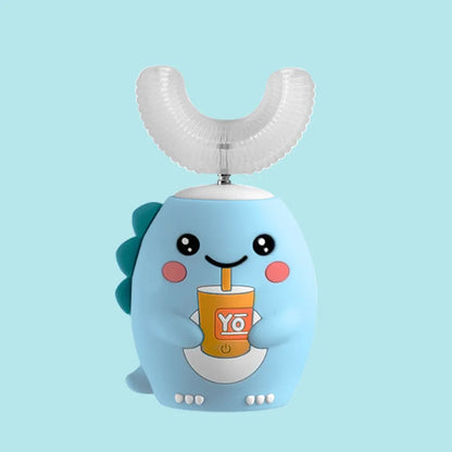 Kids U-Shaped Smart Electric Toothbrush Cartoon with Soft Silicone Head