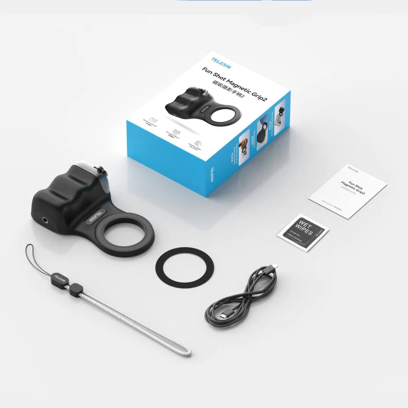 Magnetic Phone Camera Grip with Bluetooth Remote Control for iPhone and Android