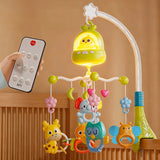 Baby Crib Mobile Rotating with Music Lights and Remote Control for Newborn Infant Gift
