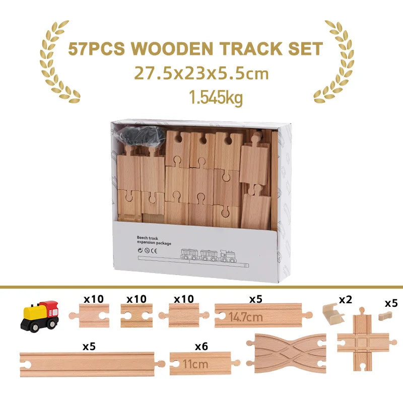Educational Wooden Railway Track Expansion Set for Kids