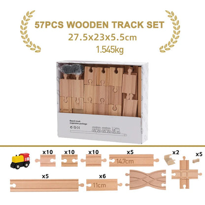 Educational Wooden Railway Track Expansion Set for Kids