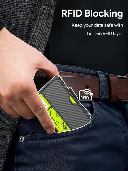 Business Compact Wallet with Money Clip and RFID Protection for Men