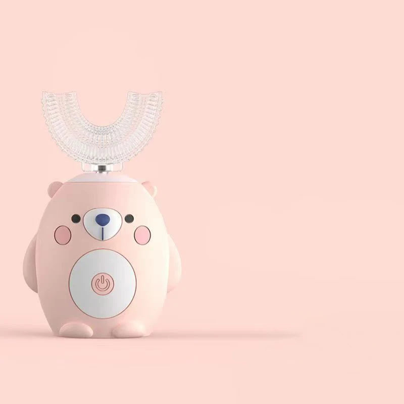 Children's Bear U-Shaped Electric Toothbrush with Soft Silicone Head