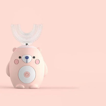 Children's Bear U-Shaped Electric Toothbrush with Soft Silicone Head
