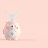 Children's Bear U-Shaped Electric Toothbrush with Soft Silicone Head
