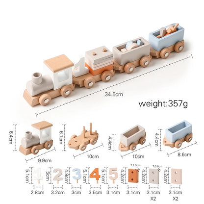 Wooden Montessori Train Learning Toy for Kids Gift