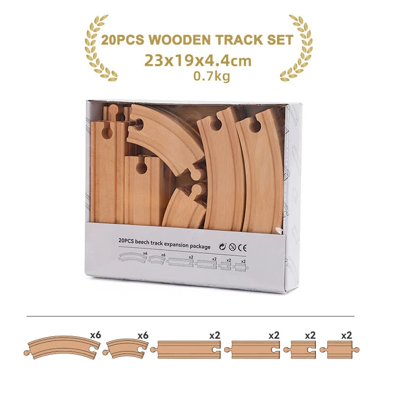 Educational Wooden Railway Track Expansion Set for Kids