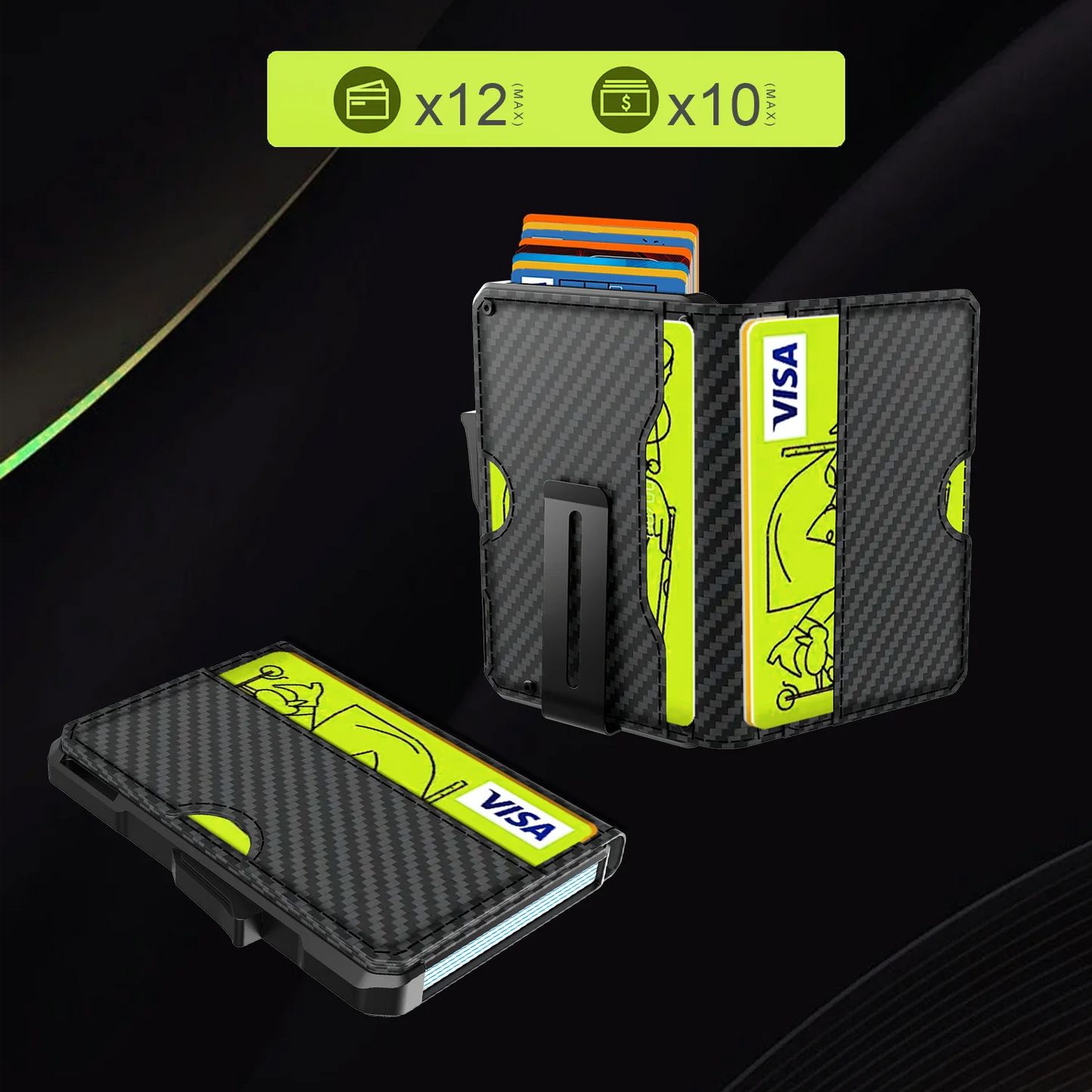 Business Compact Wallet with Money Clip and RFID Protection for Men