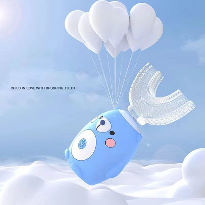 Children's Bear U-Shaped Electric Toothbrush with Soft Silicone Head