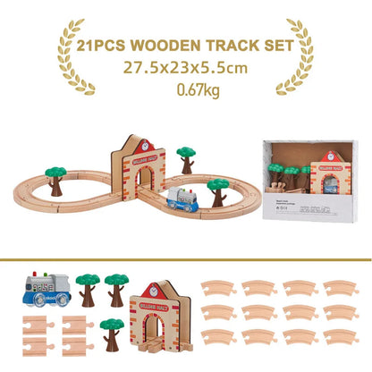 Educational Wooden Railway Track Expansion Set for Kids