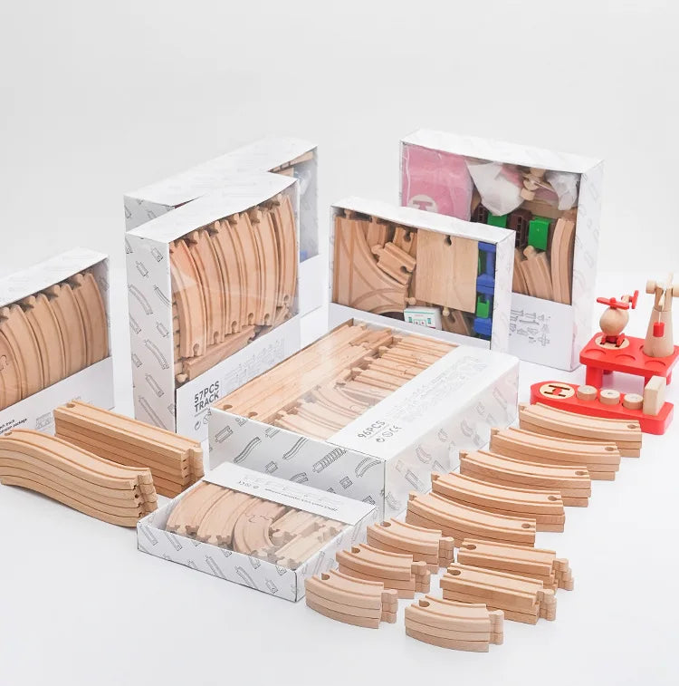 Educational Wooden Railway Track Expansion Set for Kids