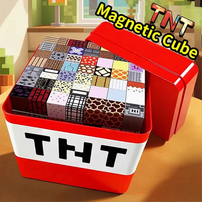 Creative Play Magnetic Building Block Toy with Storage Case