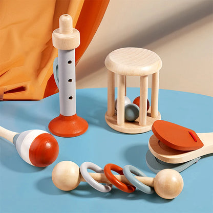 Montessori Sensory Rattle Wooden Learning Toys for Kids