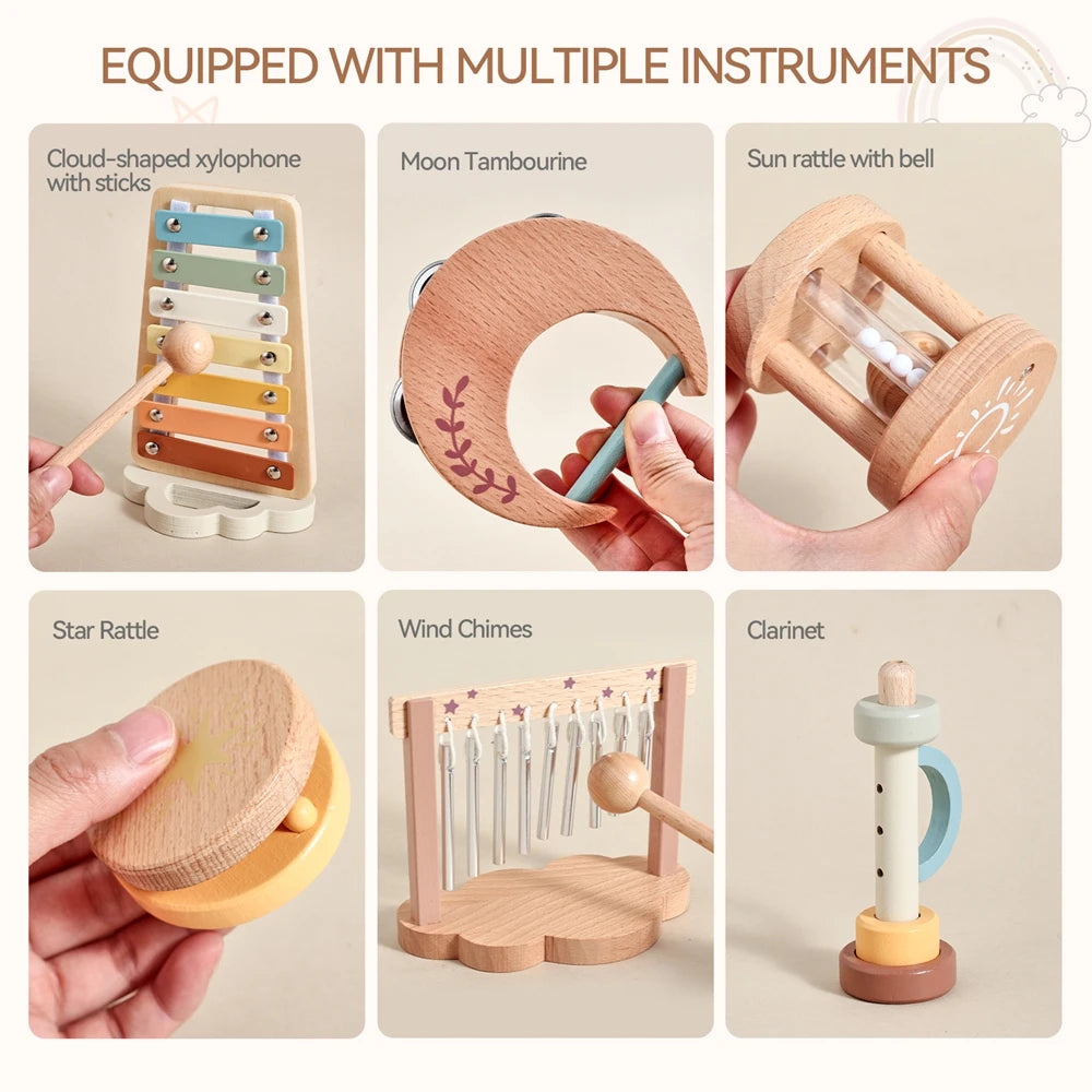 Montessori Wooden Music Instrument Set for Kids
