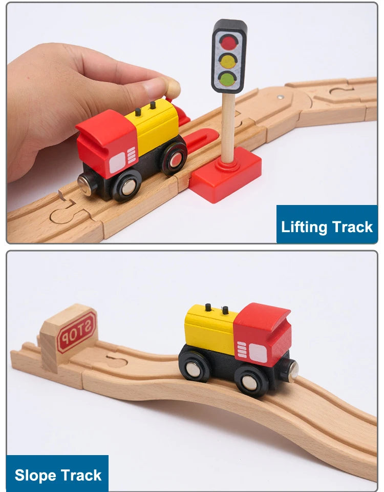 Educational Wooden Railway Track Expansion Set for Kids