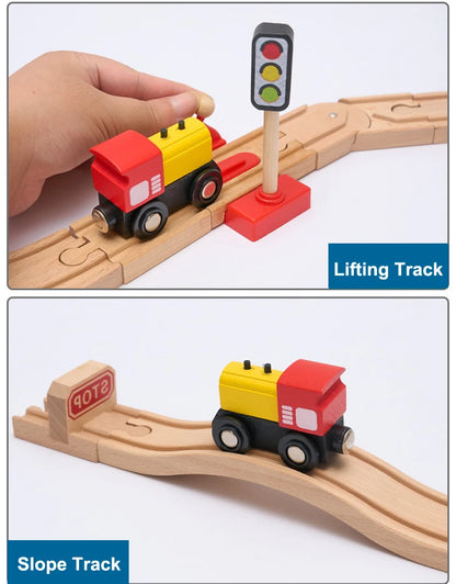 Educational Wooden Railway Track Expansion Set for Kids