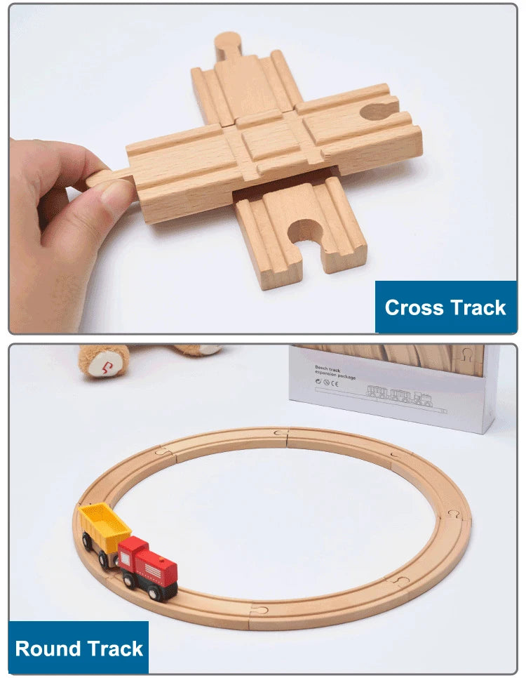 Educational Wooden Railway Track Expansion Set for Kids