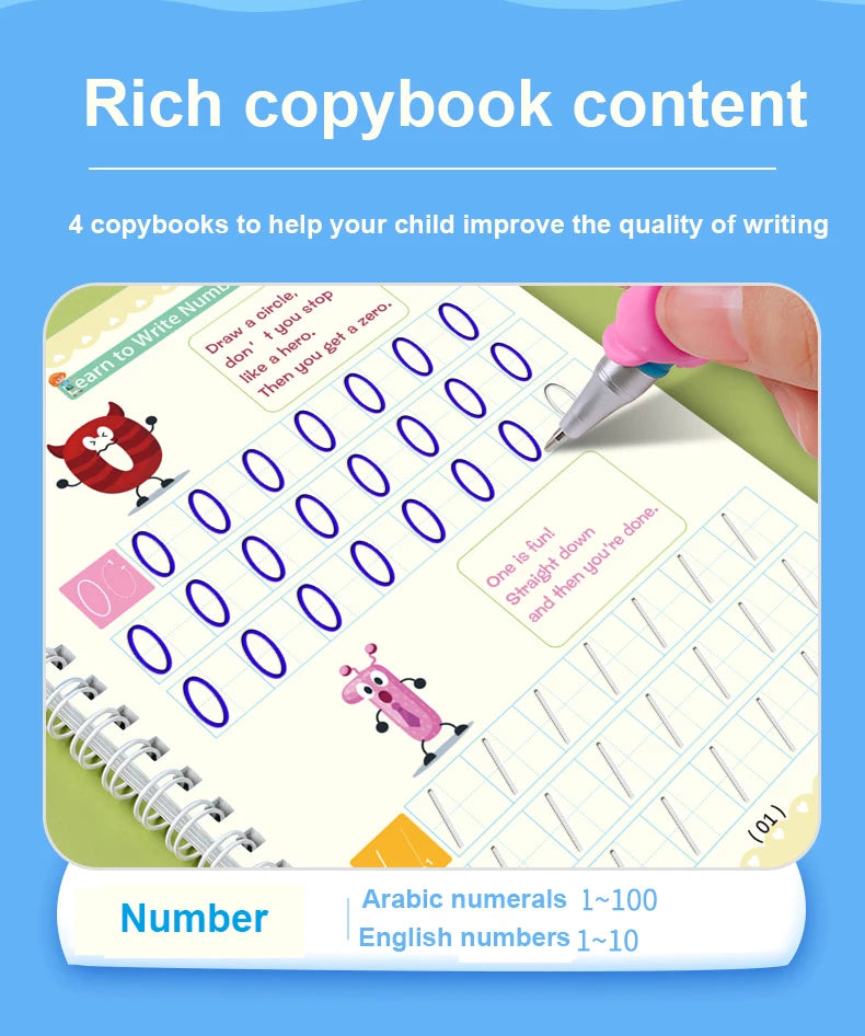 Reusable Magic Writing Practice Workbook for Kids