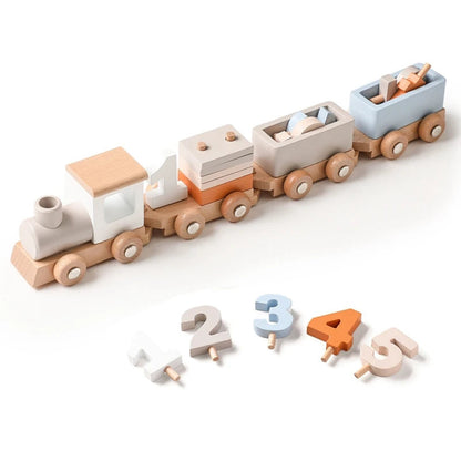 Wooden Montessori Train Learning Toy for Kids Gift