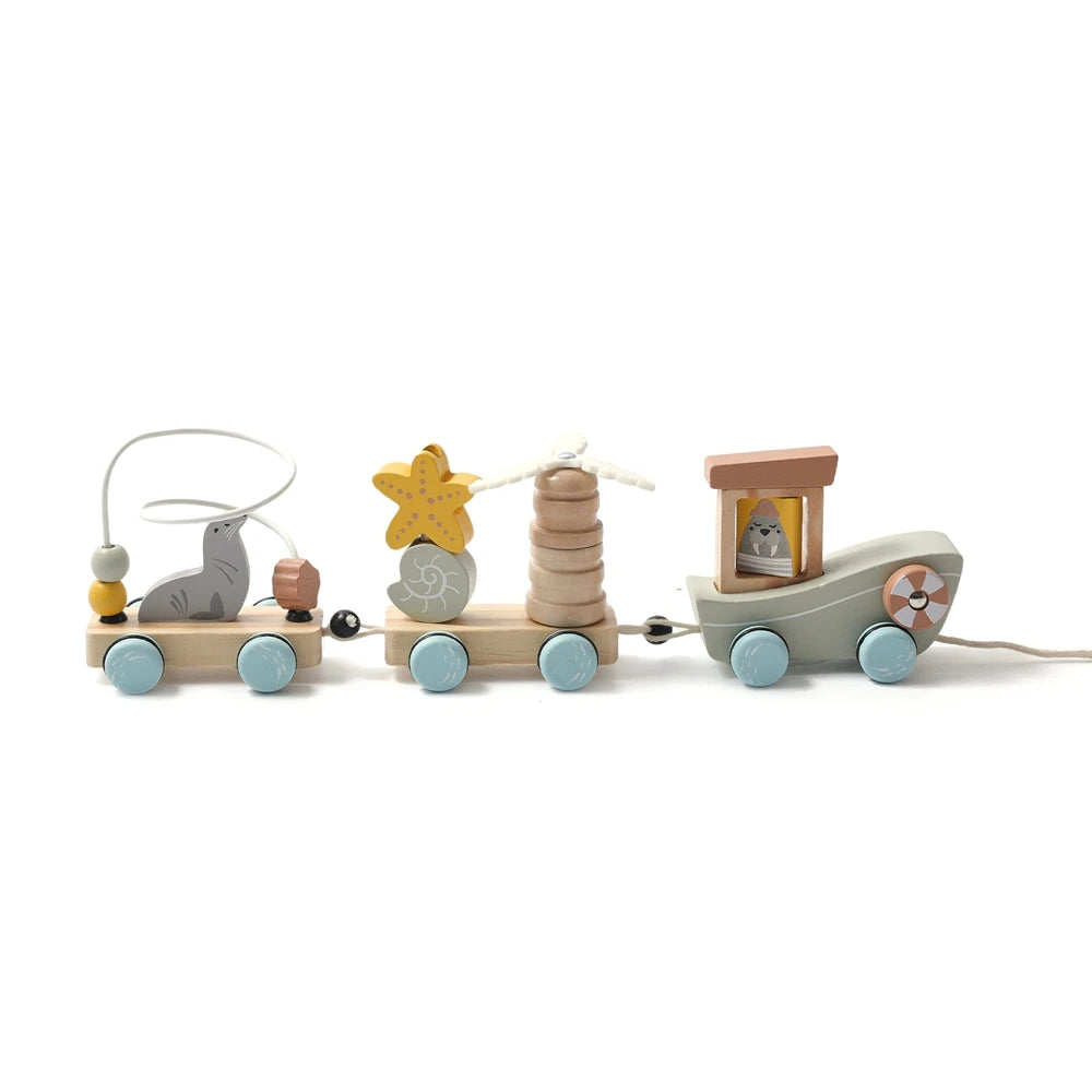 Wooden Montessori Train Learning Toy for Kids Gift