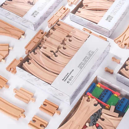 Educational Wooden Railway Track Expansion Set for Kids