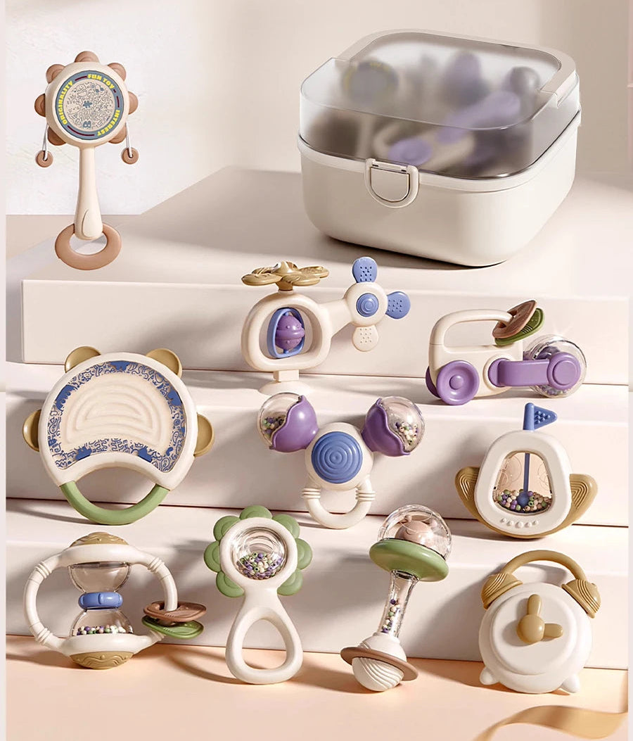 Baby Sensory Teething Toy Set with Rattles and Teethers