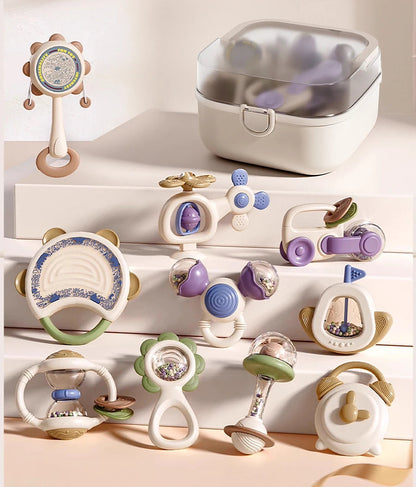 Baby Sensory Teething Toy Set with Rattles and Teethers