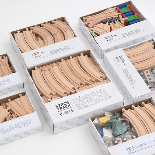 Educational Wooden Railway Track Expansion Set for Kids