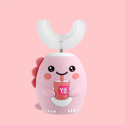 Kids U-Shaped Smart Electric Toothbrush Cartoon with Soft Silicone Head