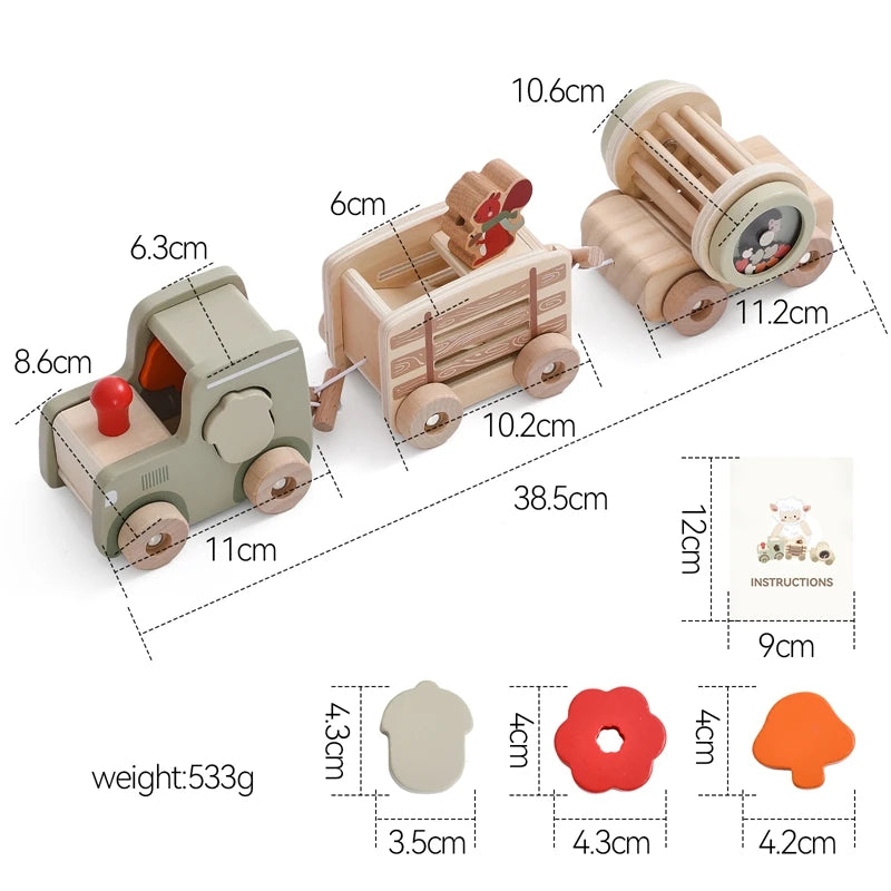 Wooden Montessori Train Learning Toy for Kids Gift