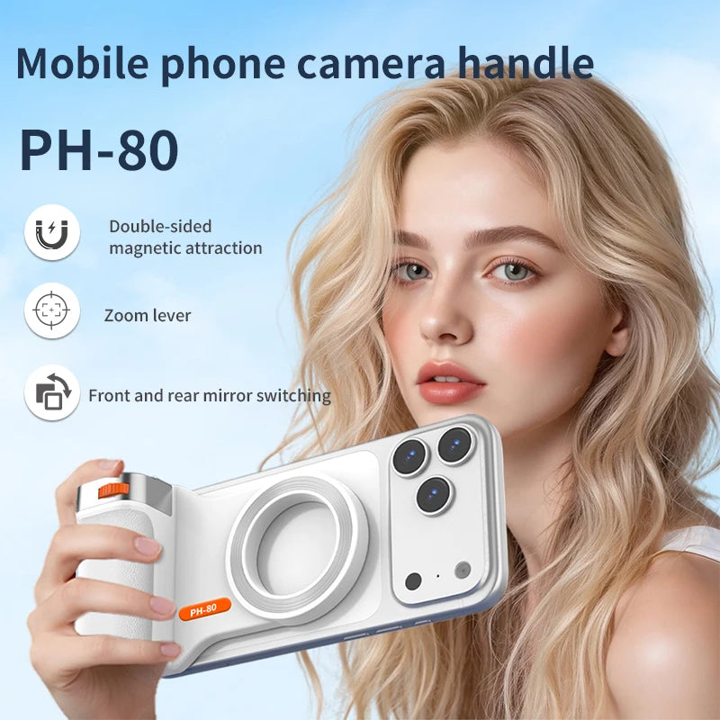 Magnetic Bluetooth Phone Camera Grip with Remote & Fill Light
