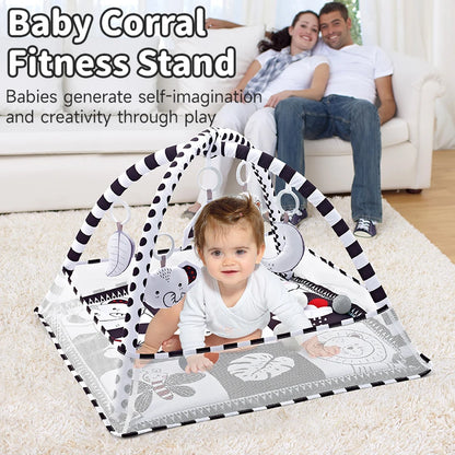 Baby Play Gym Activity Mat with Hanging Toys for Newborns and Infants