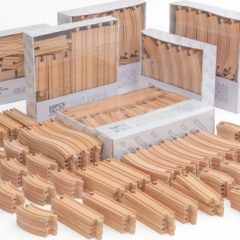 Educational Wooden Railway Track Expansion Set for Kids