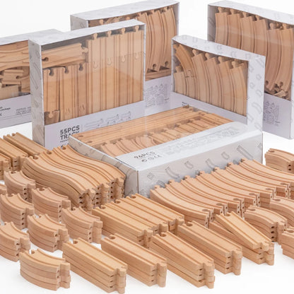 Educational Wooden Railway Track Expansion Set for Kids