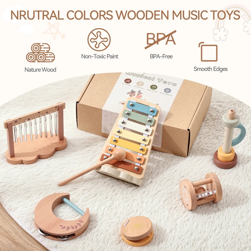 Montessori Wooden Music Instrument Set for Kids