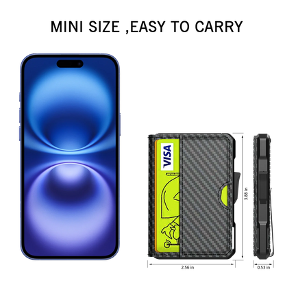 Business Compact Wallet with Money Clip and RFID Protection for Men