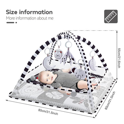 Baby Play Gym Activity Mat with Hanging Toys for Newborns and Infants