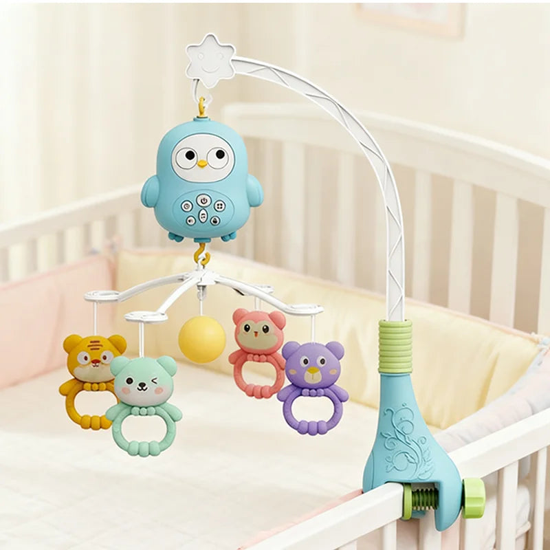 Baby Crib Mobile Rotating with Music Lights and Remote Control for Newborn Infant Gift