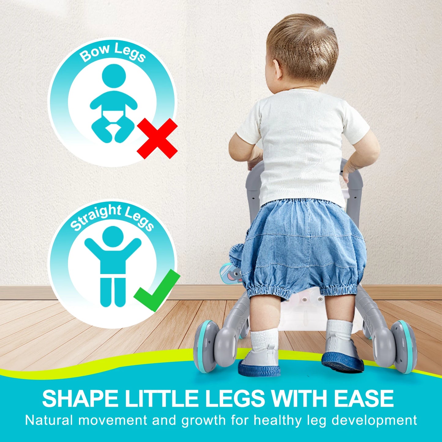 Multifunction Baby Push Walker Toy with Activity Board and Music