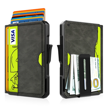Business Compact Wallet with Money Clip and RFID Protection for Men