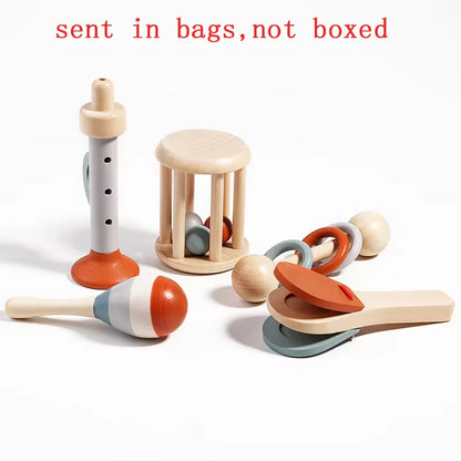 Montessori Sensory Rattle Wooden Learning Toys for Kids