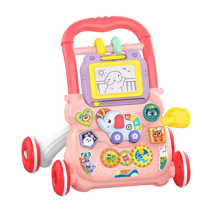 Multifunction Baby Push Walker Toy with Activity Board and Music