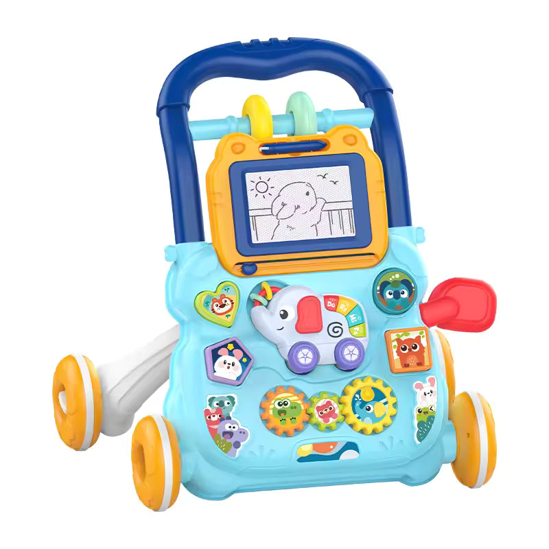 Multifunction Baby Push Walker Toy with Activity Board and Music