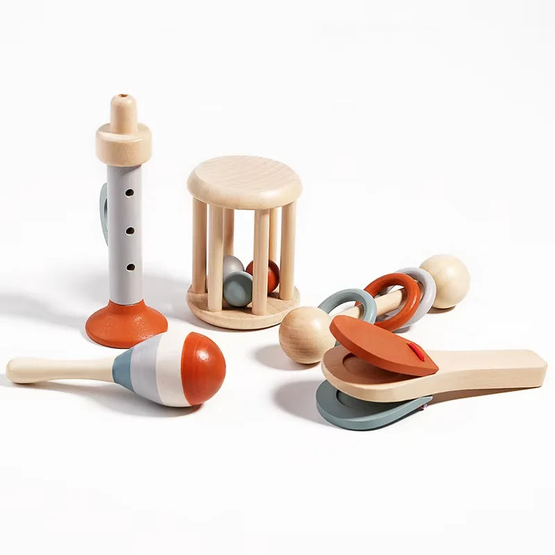 Montessori Sensory Rattle Wooden Learning Toys for Kids
