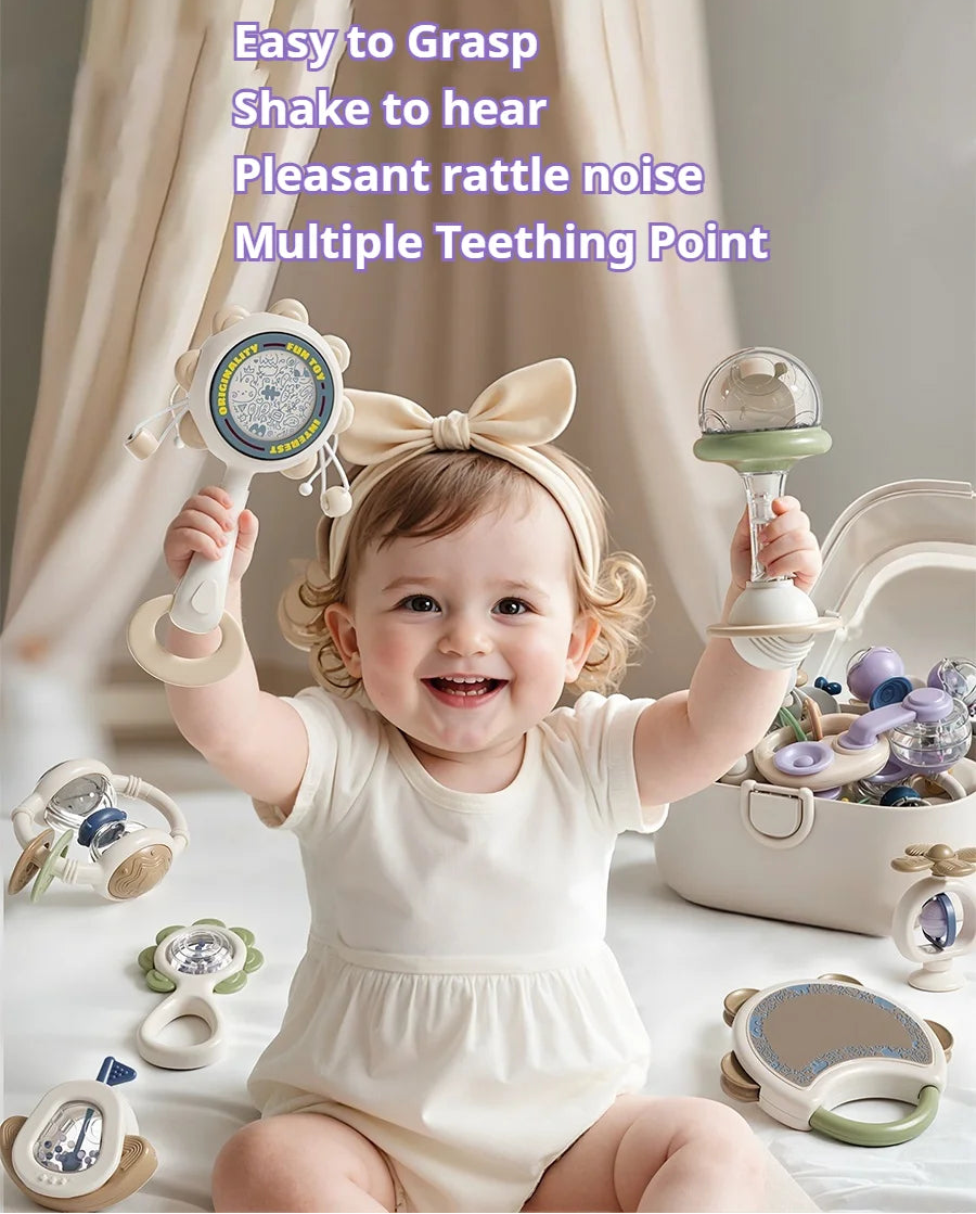 Baby Sensory Teething Toy Set with Rattles and Teethers
