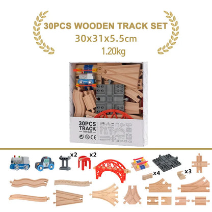 Educational Wooden Railway Track Expansion Set for Kids
