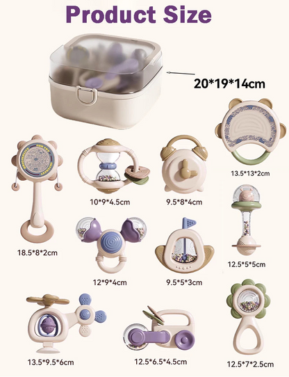 Baby Sensory Teething Toy Set with Rattles and Teethers