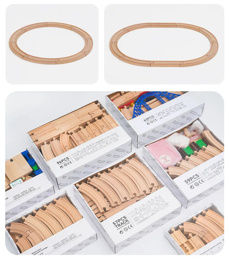 Educational Wooden Railway Track Expansion Set for Kids