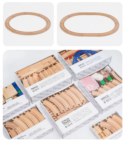 Educational Wooden Railway Track Expansion Set for Kids