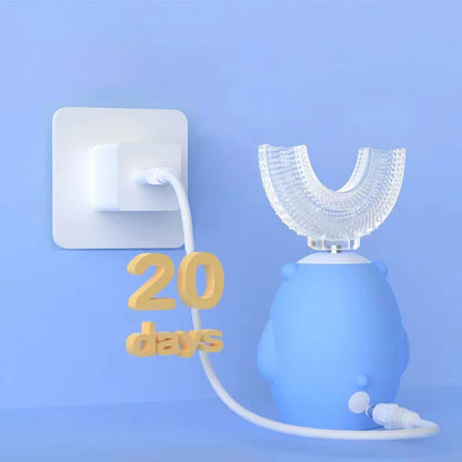 Children's Bear U-Shaped Electric Toothbrush with Soft Silicone Head